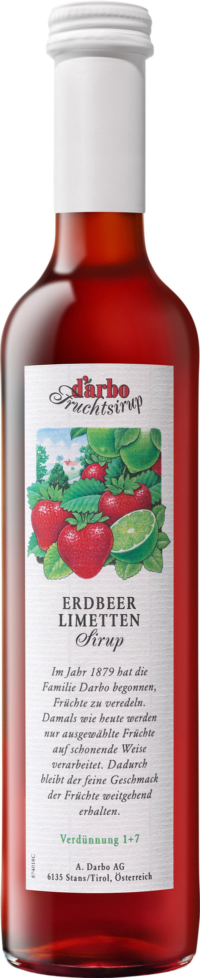 D'ARBO Erdbeer Limette Fruchtsirup mit Melissenextrakt Trinkabenteuer GmbH 